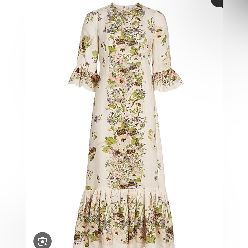 Zimmermann Pink and Green Ruffled Tiered Dress. New with tags never worn!